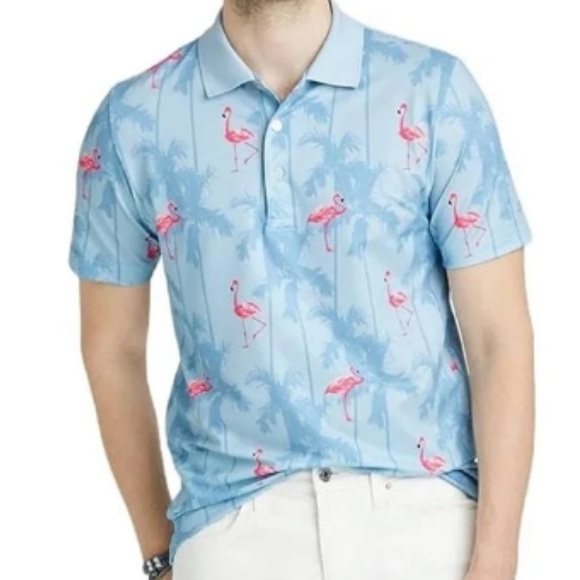 Goodfellow & Co Other - Golf Polo by Goodfellow & CO from Target. Size XL light blue with pink flamingos